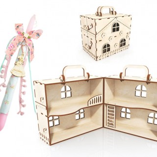 Πασχαλινή λαμπάδα κουκλόσπιτο βαλίτσα