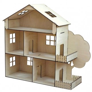 Ξύλινο Κουκλόσπιτο μεγάλο