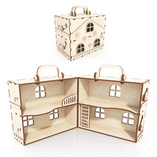 Ξύλινο Κουκλόσπιτο βαλίτσα