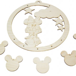 Ξύλινo Διακοσμητικό κρεμαστό minnie
