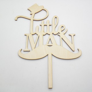 Ξύλινο διακοσμητικό τούρτας little man Ξύλινο διακοσμητικό τούρτας little man