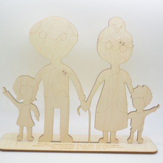 Ξύλινο Δώρο στάντ από τα εγγόνια στους παππούδες