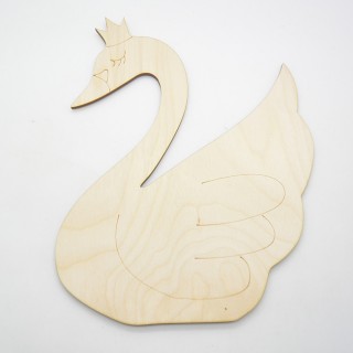 Ξύλινο Διακοσμητικό κύκνος με στέμμα