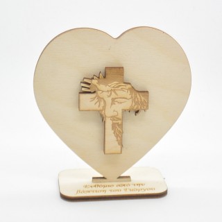 Μπομπονιέρα Βάπτισης ξύλινο σταντ Ιησούς