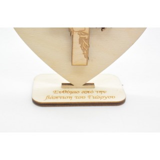 Μπομπονιέρα Βάπτισης ξύλινο σταντ Ιησούς