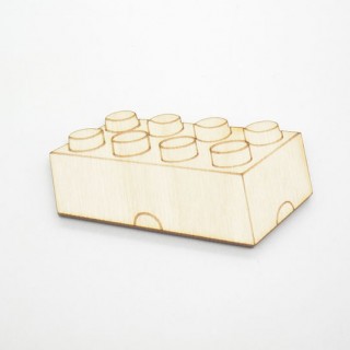 Ξύλινο Διακοσμητικό τουβλάκι lego