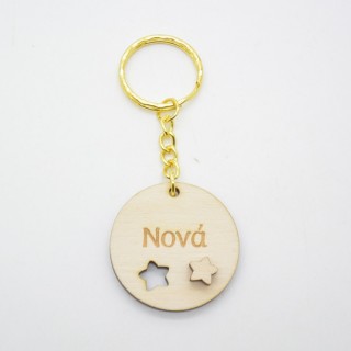 Ξύλινο Μπρελόκ δώρο για την νονά