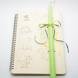 Πασχαλινή λαμπάδα ξύλινο σημειωματάριο