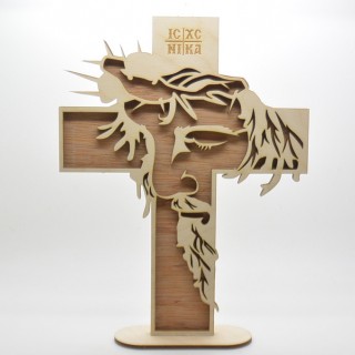 Ξύλινος Σταυρός με βάση μεγάλος με την μορφή του Ιησού