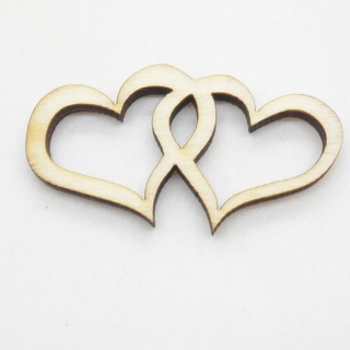 Ξύλινο Διακοσμητικό διπλή καρδιά