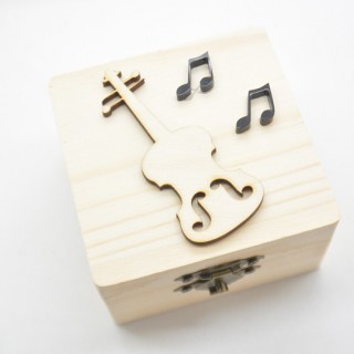 Μπομπονιέρα Ξύλινο κουτί μουσική βιολί