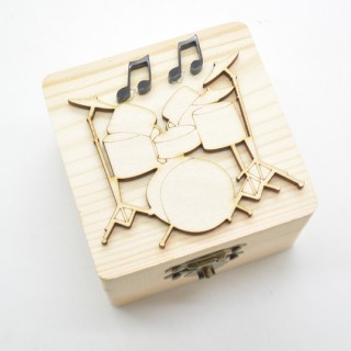 Μπομπονιέρα Ξύλινο κουτί μουσική ντραμς