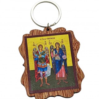 Ξύλινη εικόνα μπρελόκ με επιλογή αγίου