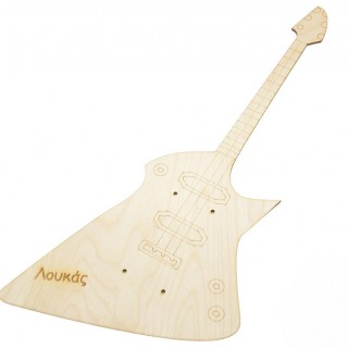 Ξύλινη Πλάτη λαμπάδας ηλεκτρική κιθάρα με όνομα