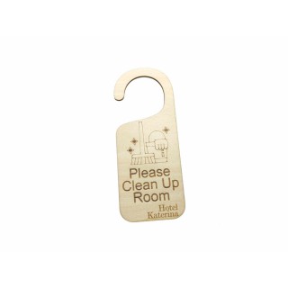 Ξύλινο door hanger clean up my room για ξενοδοχεία ενοικιαζόμενα δωμάτια