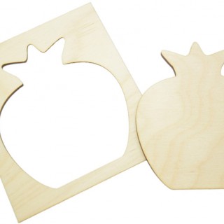 Ξύλινο Διακοσμητικό ρόδι πλακάκι