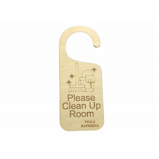 Ξύλινο door hanger 2 όψεων για ξενοδοχεία ενοικιαζόμνα δωμάτια