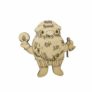 Ξύλινο Διακοσμητικό άγιος βασίλης καλή χρονιά