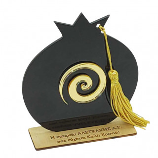 Γούρι ρόδι από plexiglass και ξύλο