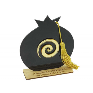 Γούρι ρόδι από plexiglass και ξύλο