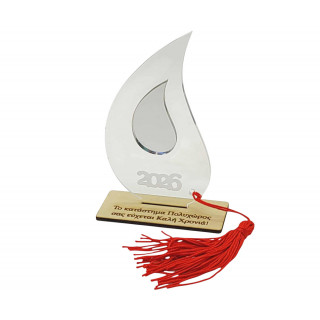 Γούρι σταγόνα από plexiglass και ξύλο