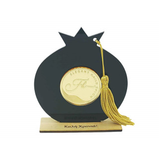 Γούρι ρόδι από plexiglass και ξύλο