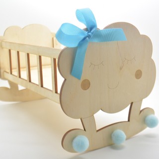 Ξύλινη Διακοσμητική κούνια καλάθι