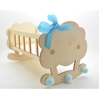 Ξύλινη Διακοσμητική κούνια καλάθι