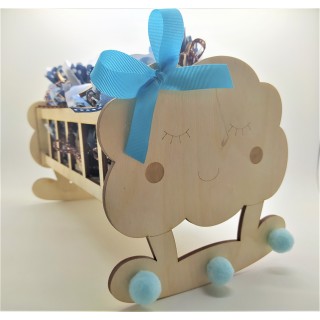 Ξύλινη Διακοσμητική κούνια καλάθι