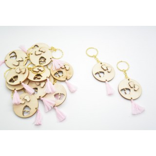 Μπρελόκ Ξύλινο πατουσάκια Μπρελόκ Ξύλινο πατουσάκια