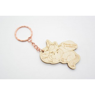 Ξύλινο Μπρελόκ μονόκερος