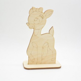 Διακοσμητικό Ξύλινο ελαφάκι με βάση