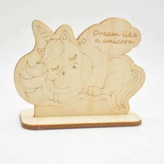 Διακοσμητικό Ξύλινο μονόκερος με βάση