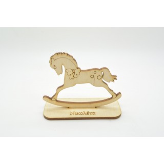 Διακοσμητικό Ξύλινο αλογάκι με βάση