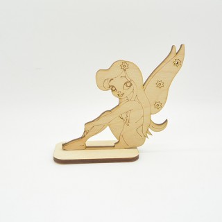 Διακοσμητική Ξύλινη νεράιδα με βάση