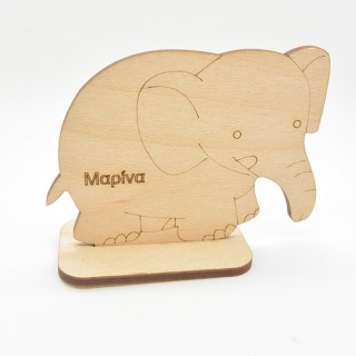 Διακοσμητικό Ξύλινο ελεφαντάκι με βάση