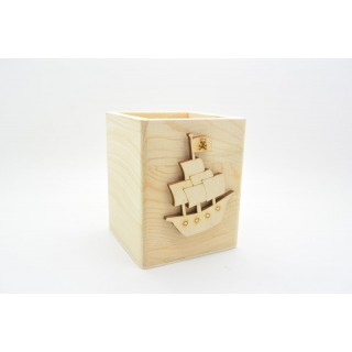 Μολυβοθήκη Ξύλινη πειρατικό καράβι 