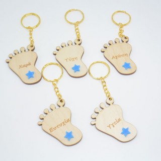 Μπρελόκ Ξύλινο πατουσάκι με ευχές Μπρελόκ Ξύλινο πατουσάκι με ευχές