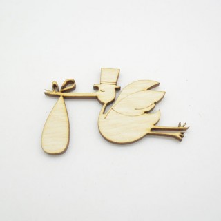 Ξύλινο Διακοσμητικό πελαργός με μωρό Ξύλινο Διακοσμητικό πελαργός με μωρό