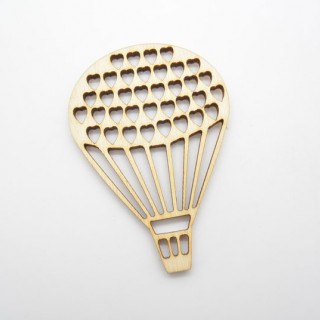 Ξύλινο Διακοσμητικό αερόστατο με καρδιές