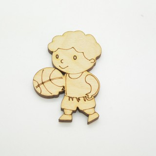 Ξύλινο Διακοσμητικό παιδάκι με μπάλα