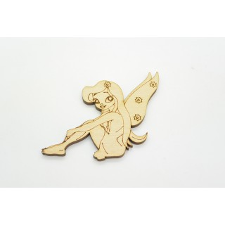 Ξύλινη Διακοσμητική νεράιδα καθιστή