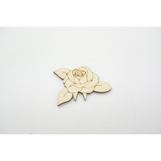 Ξύλινο Διακοσμητικό τριαντάφυλλο με φύλλα Ξύλινο Διακοσμητικό τριαντάφυλλο με φύλλα