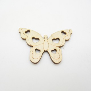 Ξύλινη Διακοσμητική πεταλούδα με καρδιές Ξύλινη Διακοσμητική πεταλούδα με καρδιές