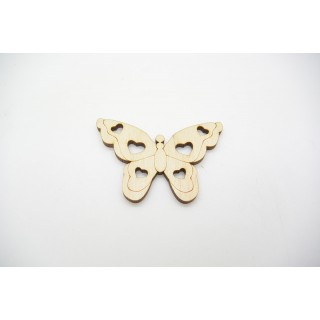 Ξύλινη Διακοσμητική πεταλούδα με καρδιές Ξύλινη Διακοσμητική πεταλούδα με καρδιές