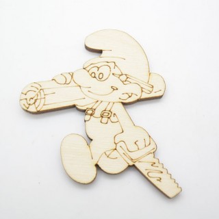 Ξύλινο Διακοσμητικό στρουμφάκι ξυλοκόπος Ξύλινο Διακοσμητικό στρουμφάκι ξυλοκόπος