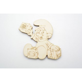 Ξύλινο Διακοσμητικό μωρό στρουμφάκι