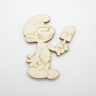 Ξύλινο Διακοσμητικό στρουμφάκι με παγωτό Ξύλινο Διακοσμητικό στρουμφάκι με παγωτό