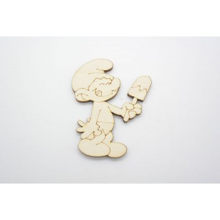 Ξύλινο Διακοσμητικό στρουμφάκι με παγωτό Ξύλινο Διακοσμητικό στρουμφάκι με παγωτό