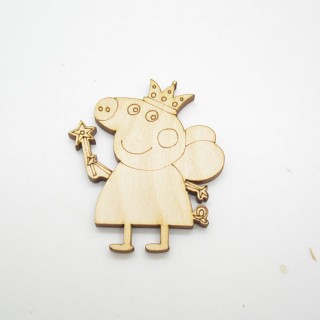 Ξύλινο Διακοσμητικό πέππα γουρουνάκι πριγκίπισσα 